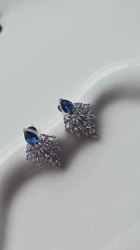 Blue fan Earrings