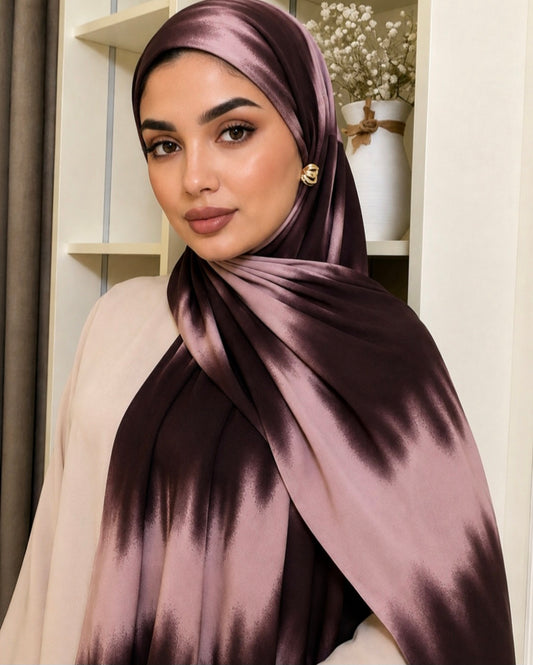 Tie Dye Wine Red Hijab