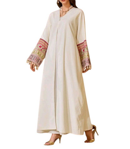 Detailed Embroidery Sleeve Arabian Abaya