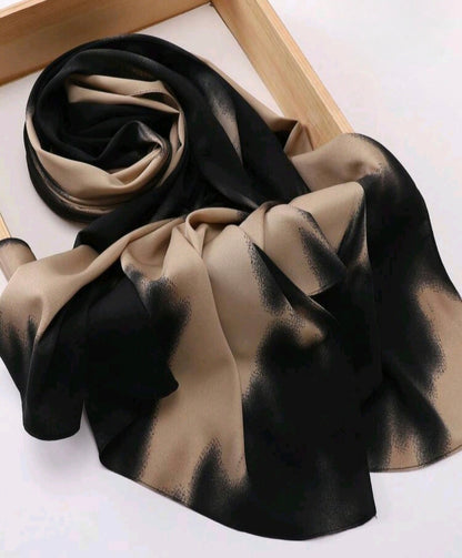 Tie Dye Black & Beige Hijab