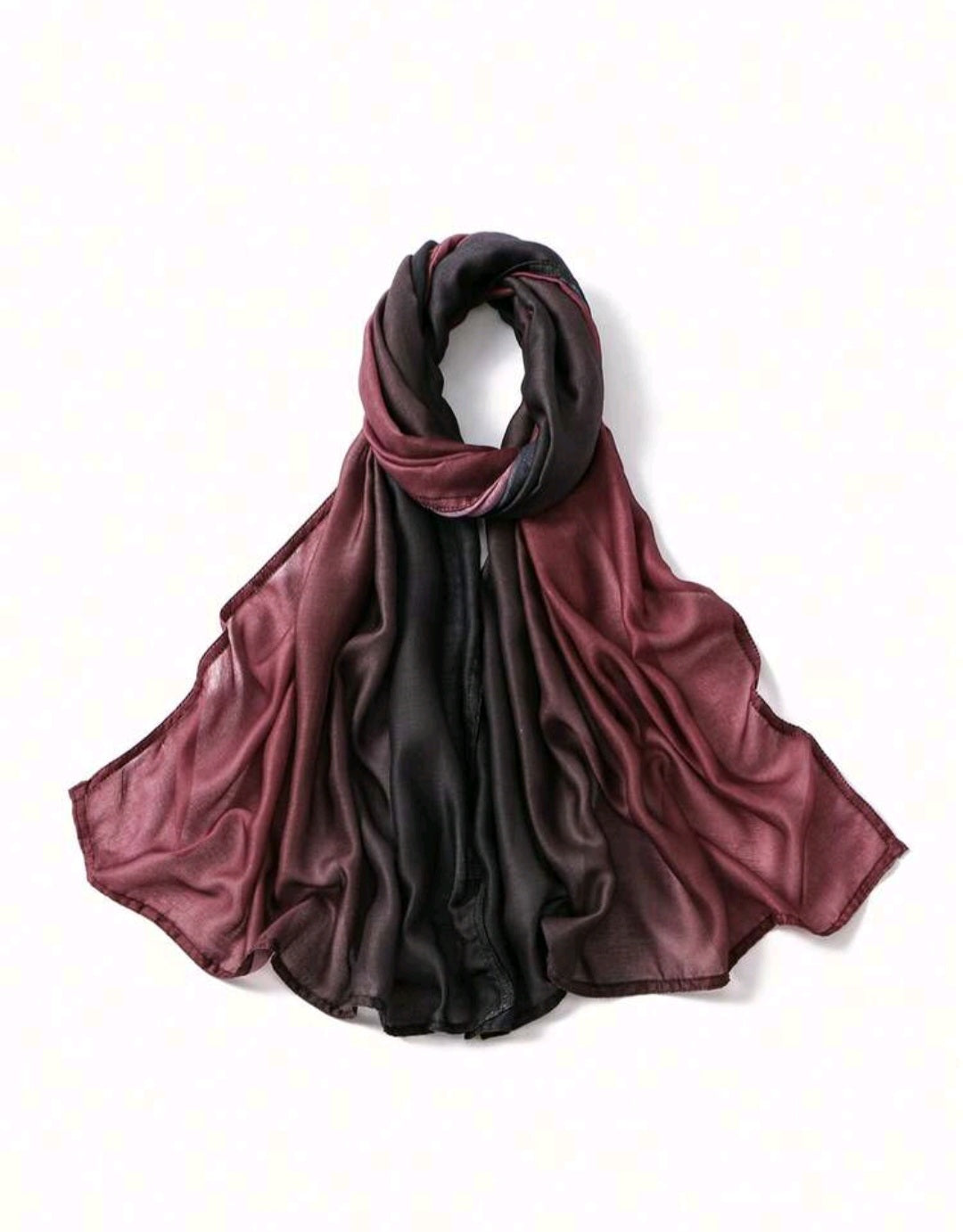 Ombrè Black+Burgandy Hijab