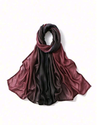 Ombrè Black+Burgandy Hijab