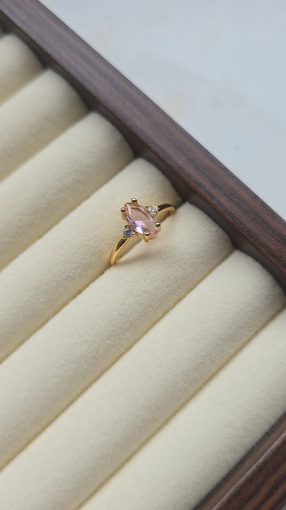 Baby Pink Stone Ring 18k Gold plated/Stainless Steel