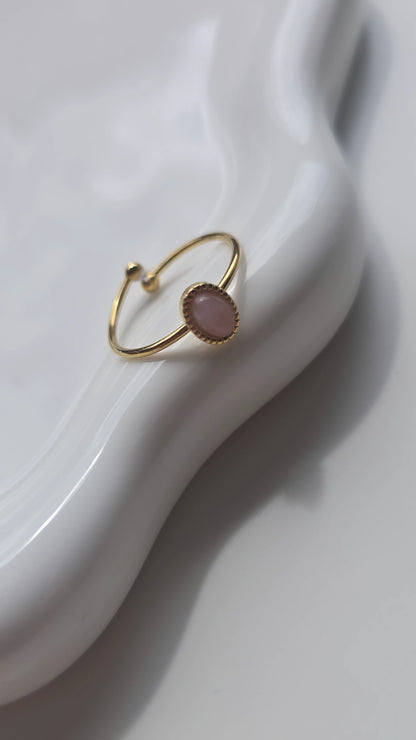 Pink Drop Resin Ring