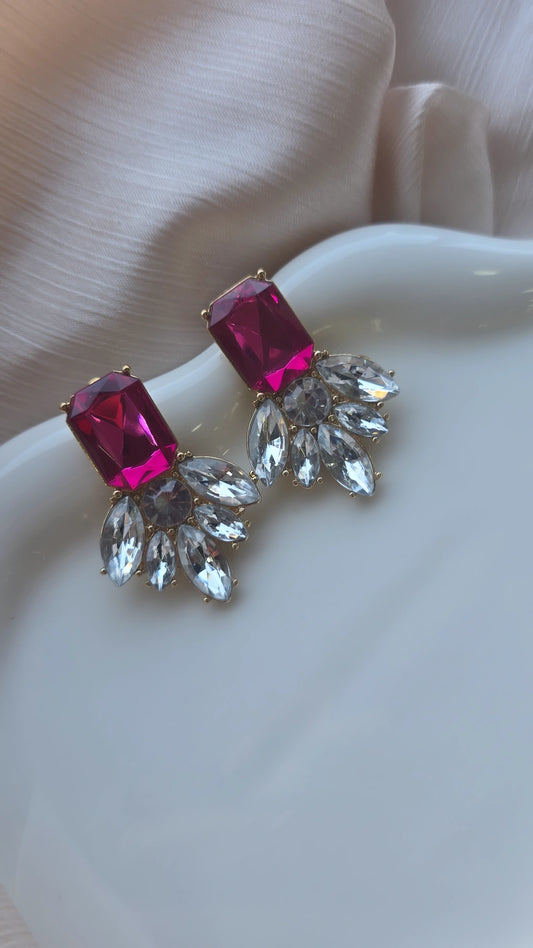 Pink fan Earrings