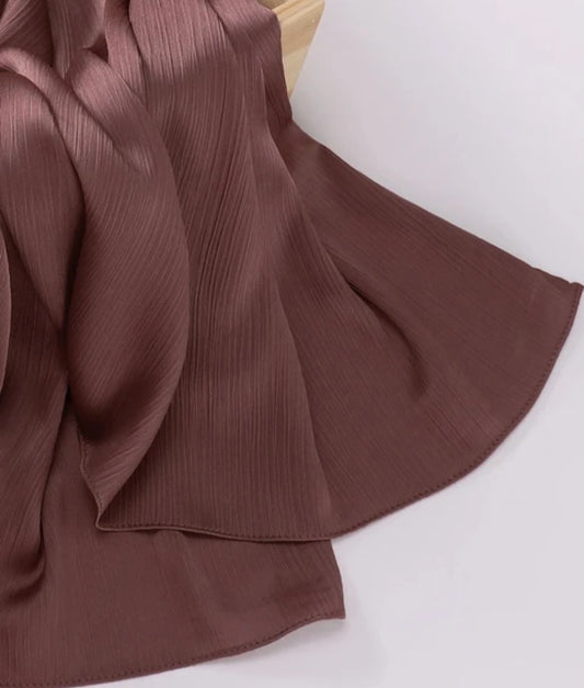 Sandalwood satin crinkle hijab