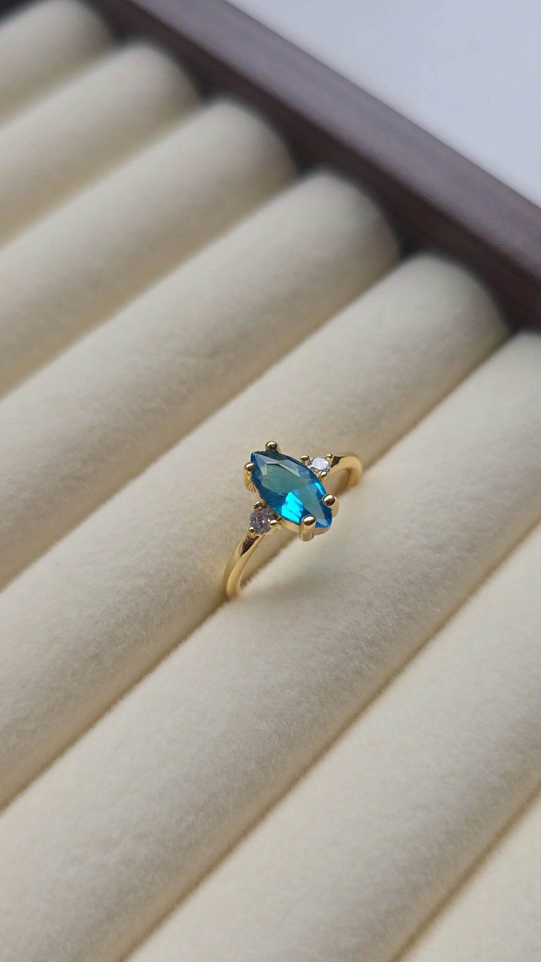 Ocean Stone Ring 18k Gold plated/Stainless Steel