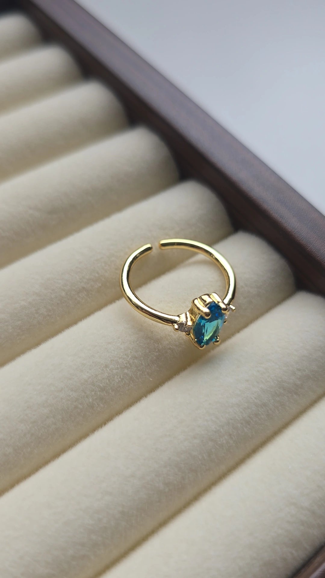 Ocean Stone Ring 18k Gold plated/Stainless Steel
