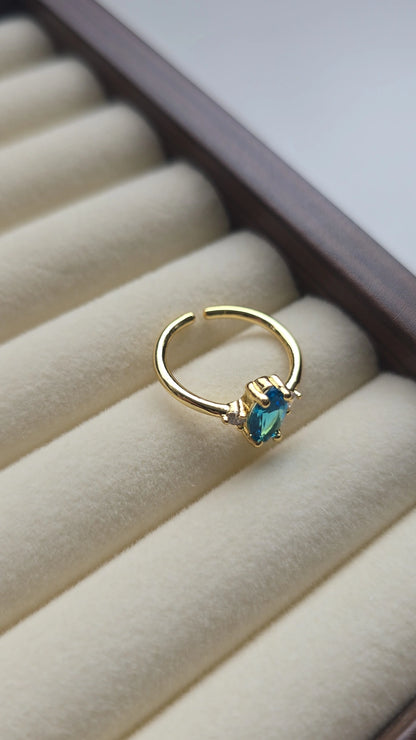 Ocean Stone Ring 18k Gold plated/Stainless Steel