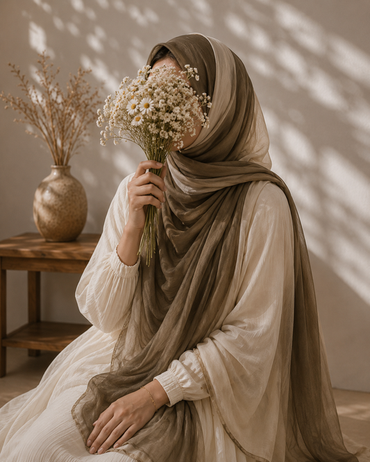 Ombrè Khaki+Beige Hijab