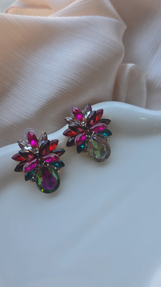 Tear drop Colored glass earrings