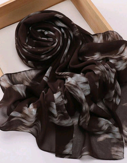 Floral Pearl Brown Hijab