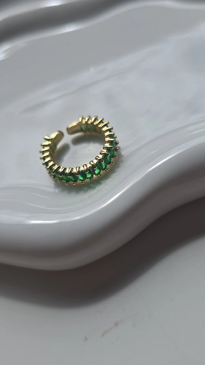 Bottle Green Cuff Ring