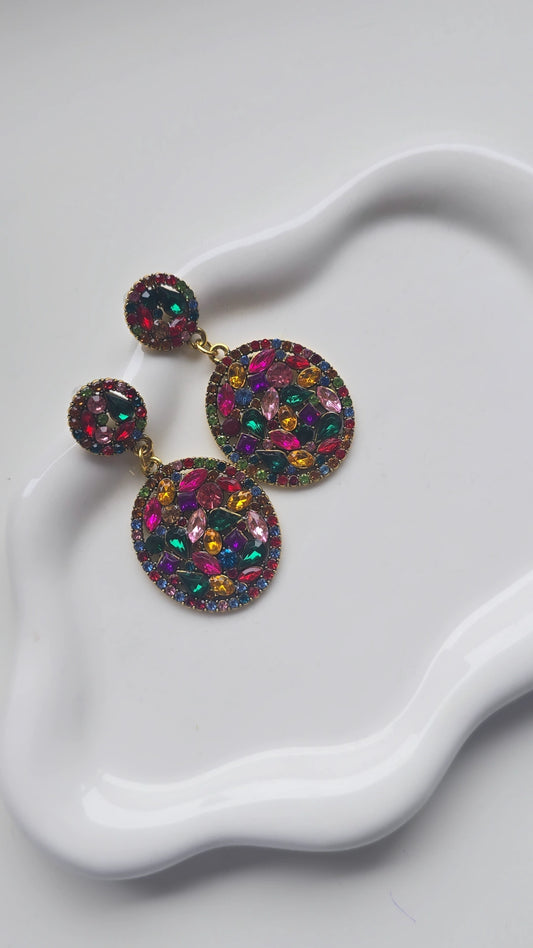 Rhinestone colour Glass Earrings