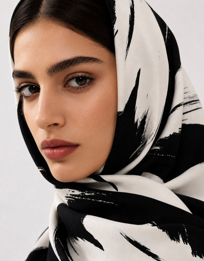 Black and white Hijab