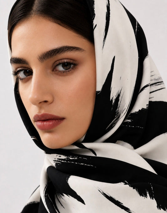 Black and white Hijab