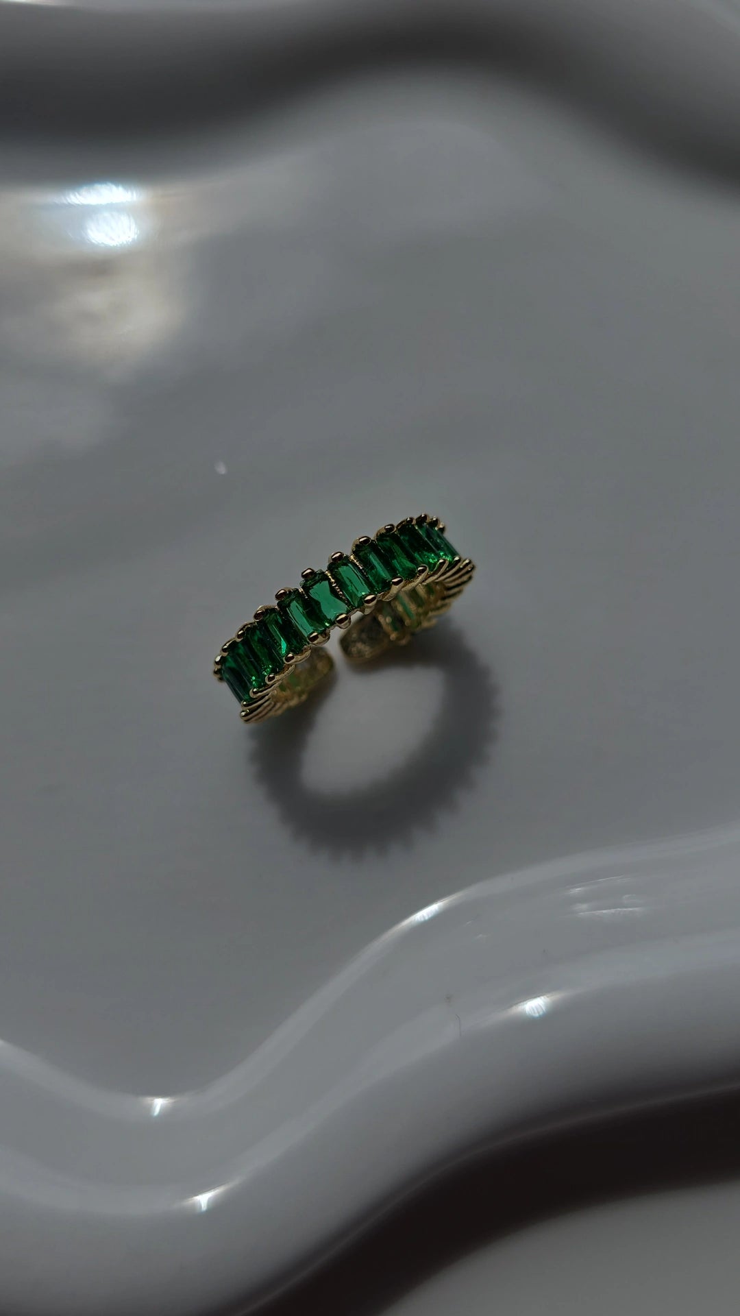 Bottle Green Cuff Ring
