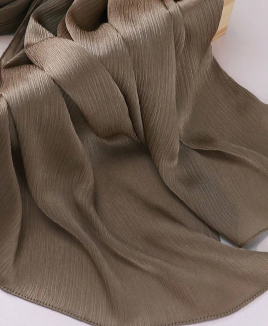 Nude satin crinkle hijab