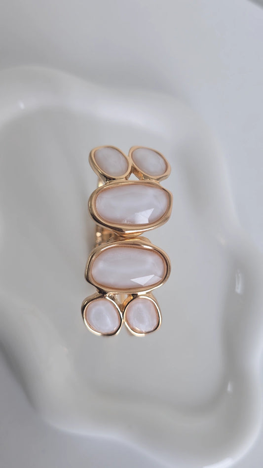 White vintage style open bangle