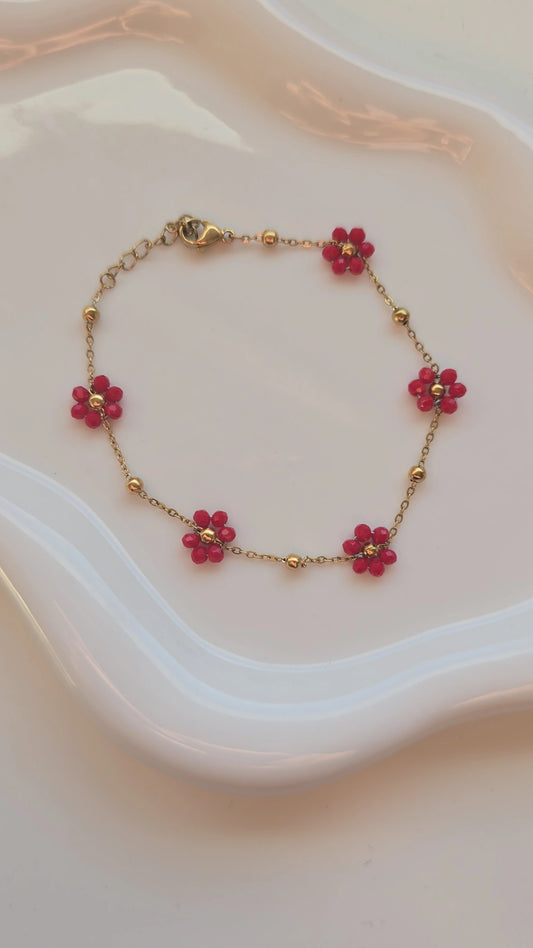 Red flower Bracelet