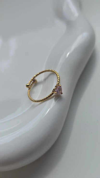 Mini Pink heart ring