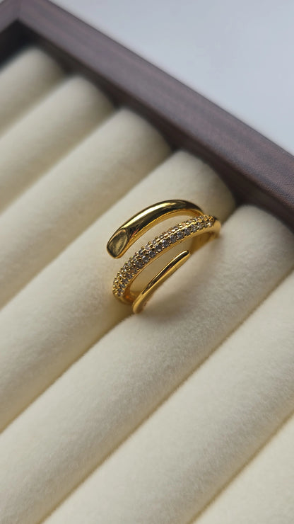 Gold Wrap Ring 18k Gold plated /Stainless Steel