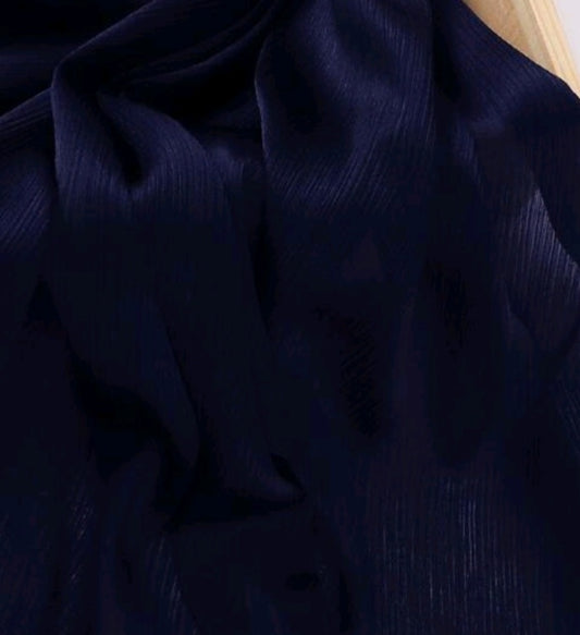 Navy Satin Crinkle hijab