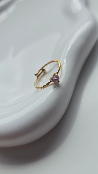 Mini Pink heart ring