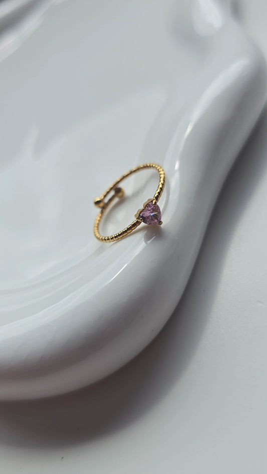 Mini Pink heart ring