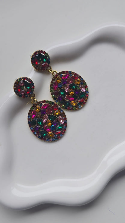 Rhinestone colour Glass Earrings