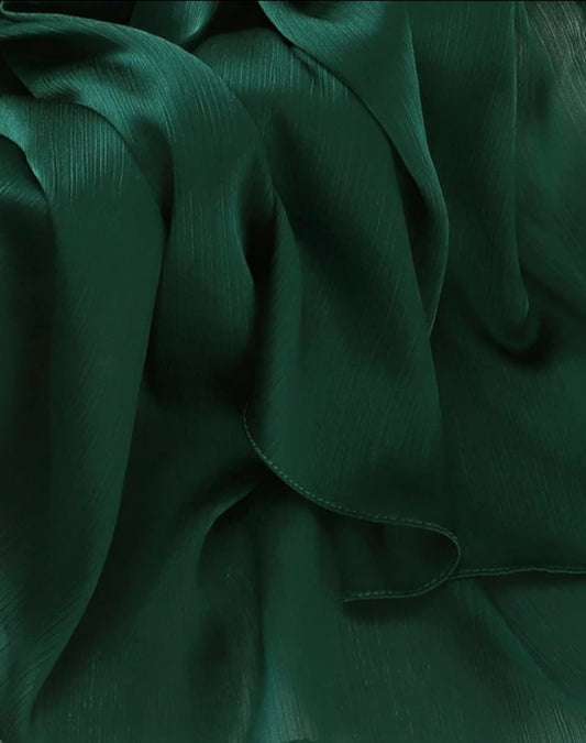 Bottle Green satin crinkle hijab