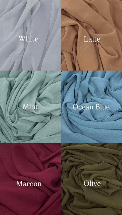 3 premium chiffon Hijab gift boxes with 2 hijab magnets