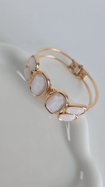 White vintage style open bangle