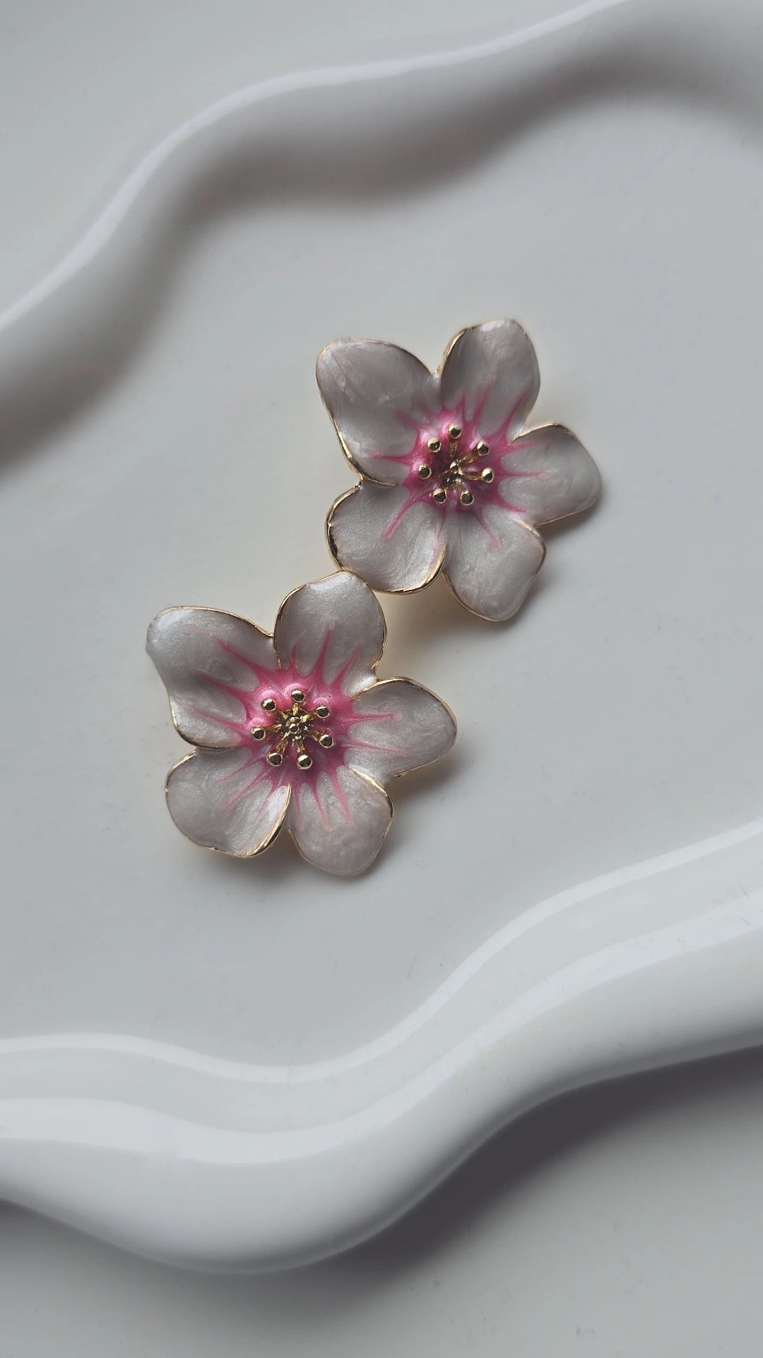Baby Pink  Flower Earrings