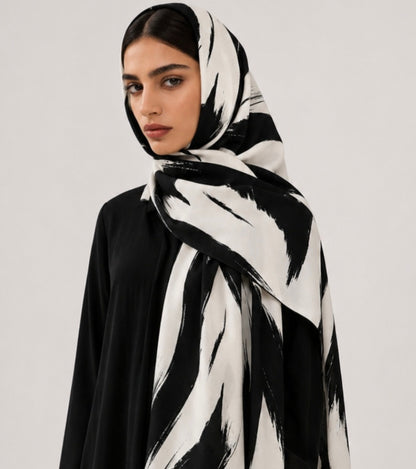 Black and white Hijab
