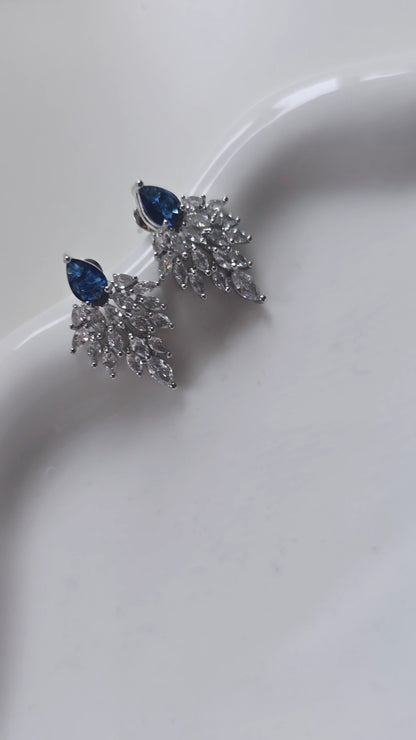 Blue fan Earrings