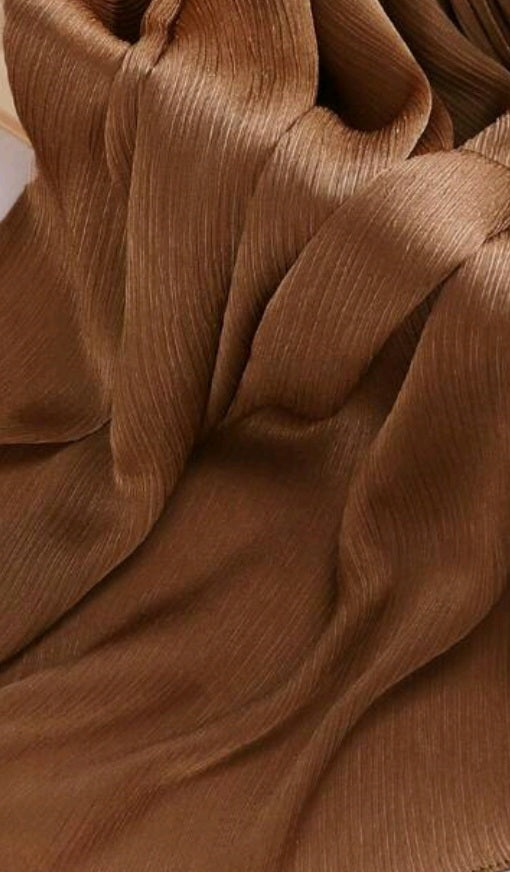 Gold satin crinkle hijab