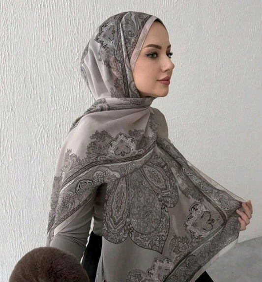 Baby Pink Retro printed hijab
