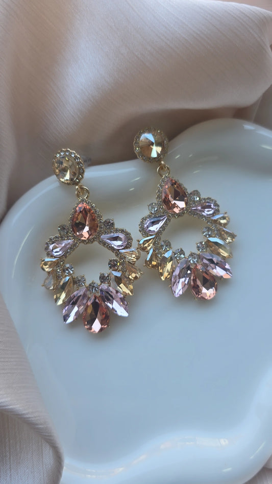 Pastel colored glass drop  Earrings