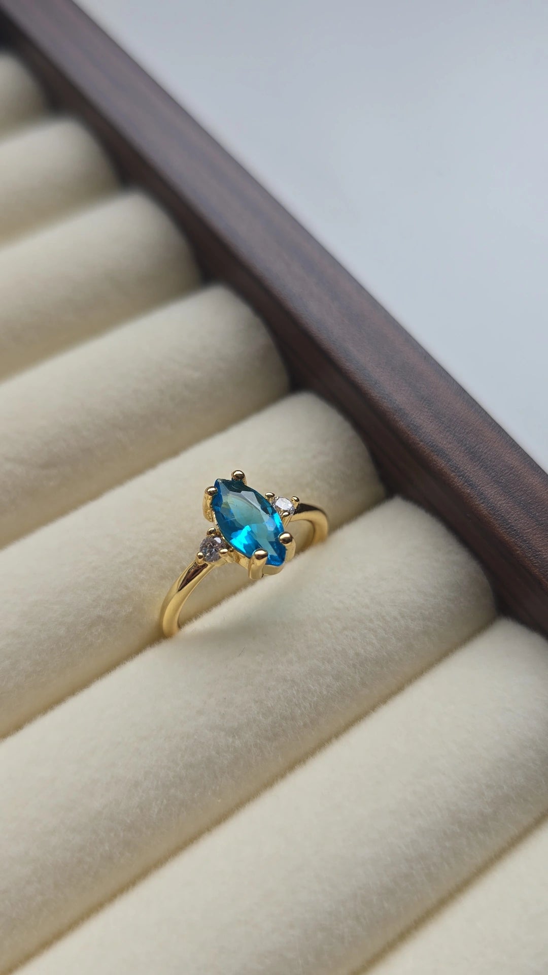 Ocean Stone Ring 18k Gold plated/Stainless Steel