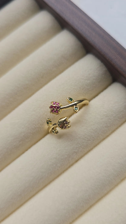 Daisy Flower Wrap Ring 18k Gold plated /Stainless Steel