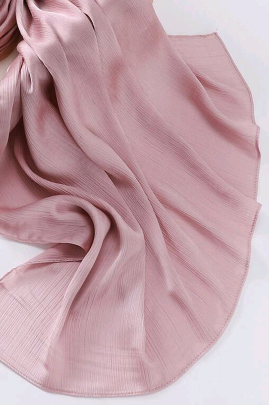 Baby Pink satin crinkle hijab