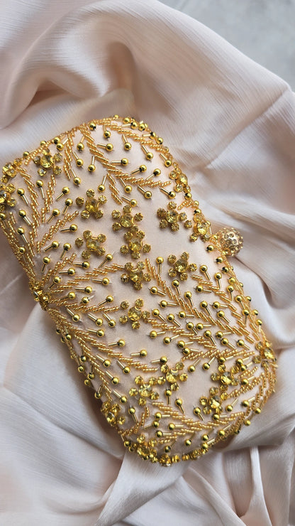 Gold Beaded Clutch bag