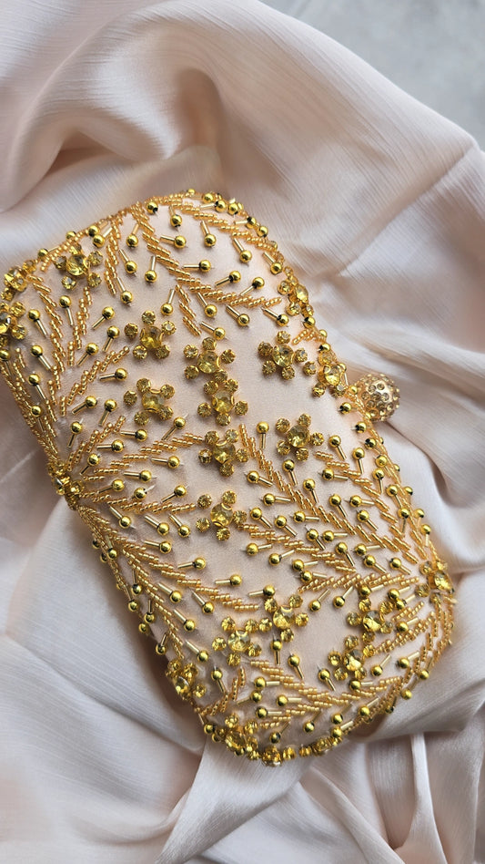 Gold Beaded Clutch bag